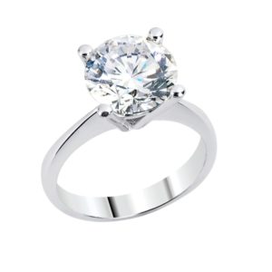 A delicate diamond ring made of 0.25 carat white gold